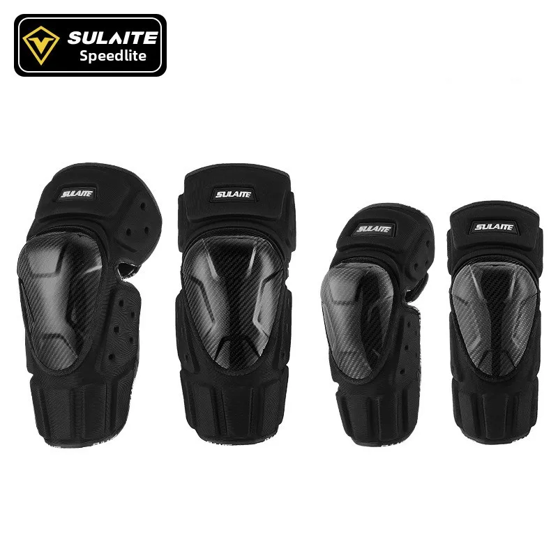 SULAITE Motorcycle Knee And Elbow Pads Carbon Fiber Windproof Warm Shockproof Breathable Gear For Off Road Motocross Riders
