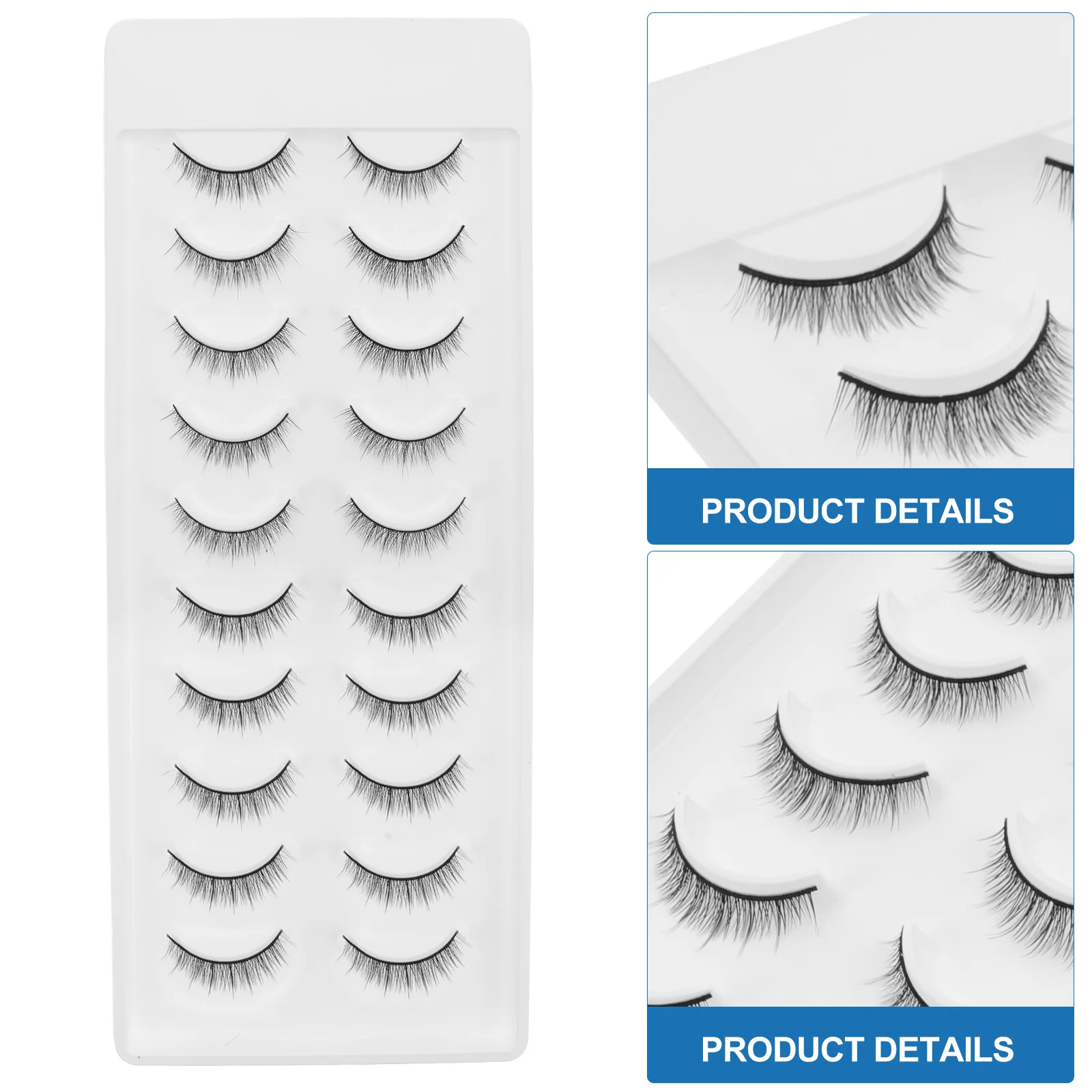 10 أزواج من الرموش الصناعية القصيرة للنساء إكسسوارات مكياج لحفلات الزفاف وصلات رموش فردية #3