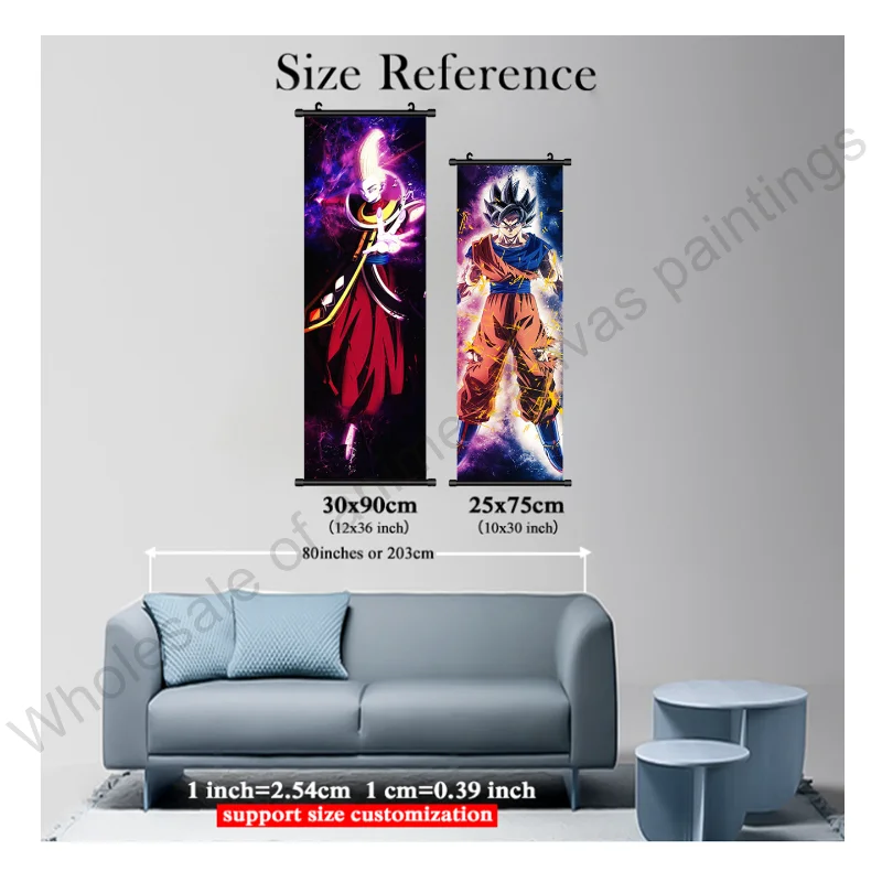 Janpanese Poster Home Decor Canvas Print Anime Picture Dragon Ball Painting Wall Artwork Super Saiyan Frieza Hanging Scroll