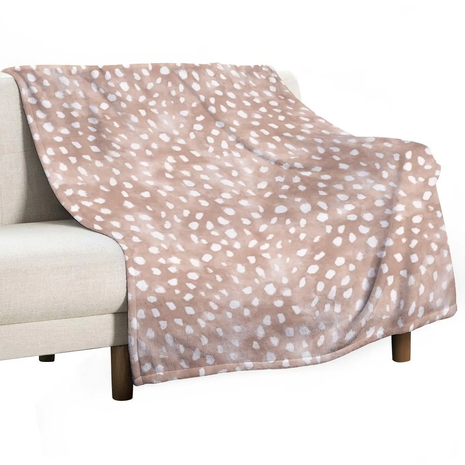 Light Brown Boho Deer Spots Fawn Print Throw Blanket Stuffeds for babies cosplay anime Custom Nap Polar Blankets
