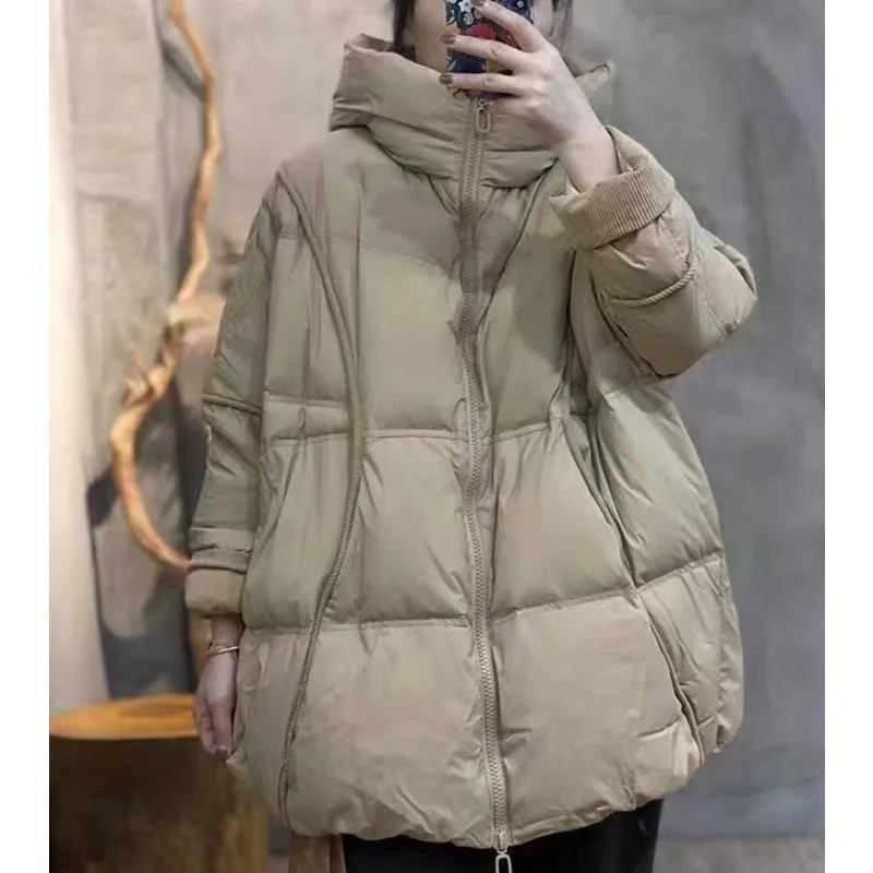 

Women's Down Jacket 2025 New Style: Minimalist, Fashionable, Versatile, Warm, Casual, Oversized, Thickened Coat, Trendy