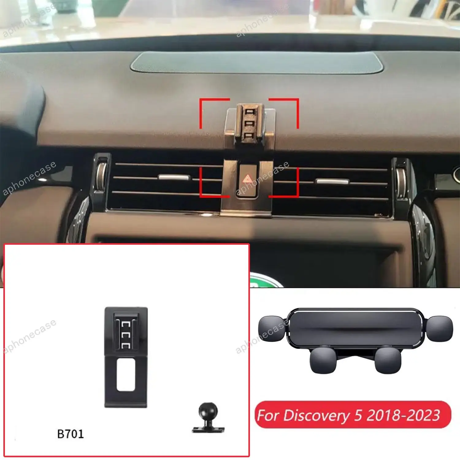 

Car Phone Holder Base Special Mounts For Land Rover Discovery 5 2018-2023 Fixed Air Outlet Bracket Accessories With Ball 17mm