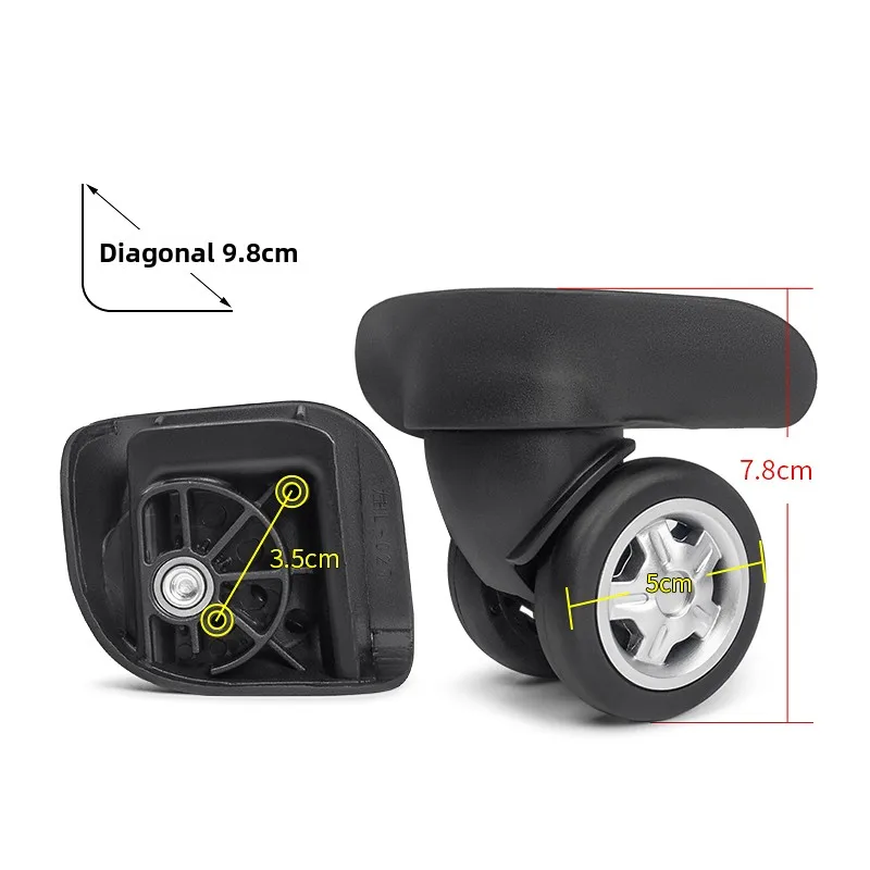 W263 Travel Luggage Wheels HL027 Universal Wheel Password Box Wheels Suitcase Silent Glides Accessories for Bag And Wallet
