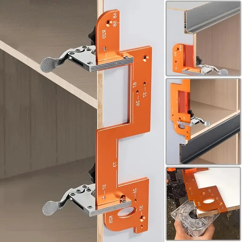 

Invisible Embedded Handle Slotting Template for Wardrobe Kitchen Handle Cabinet Door No Handle Needed Slot Positioning Tool