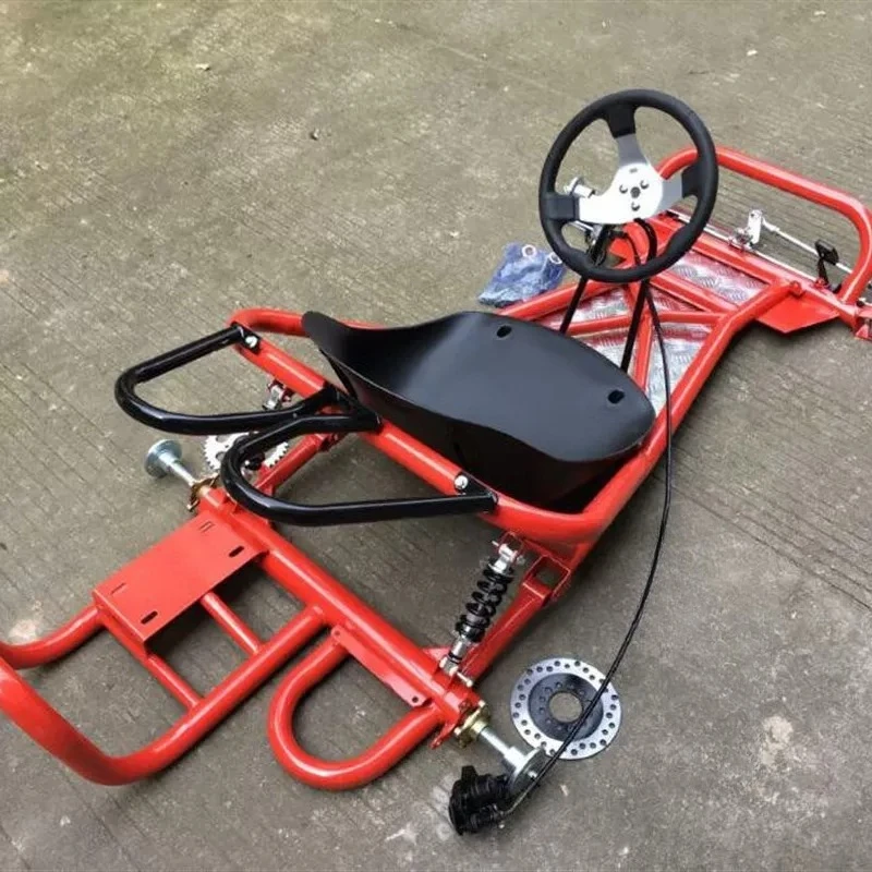 DIY Four-wheel Motorcycle Drift Kart Accessories Full Set of Frame Body Front Steering Rear Axle Rear Axle 5-inch Tires