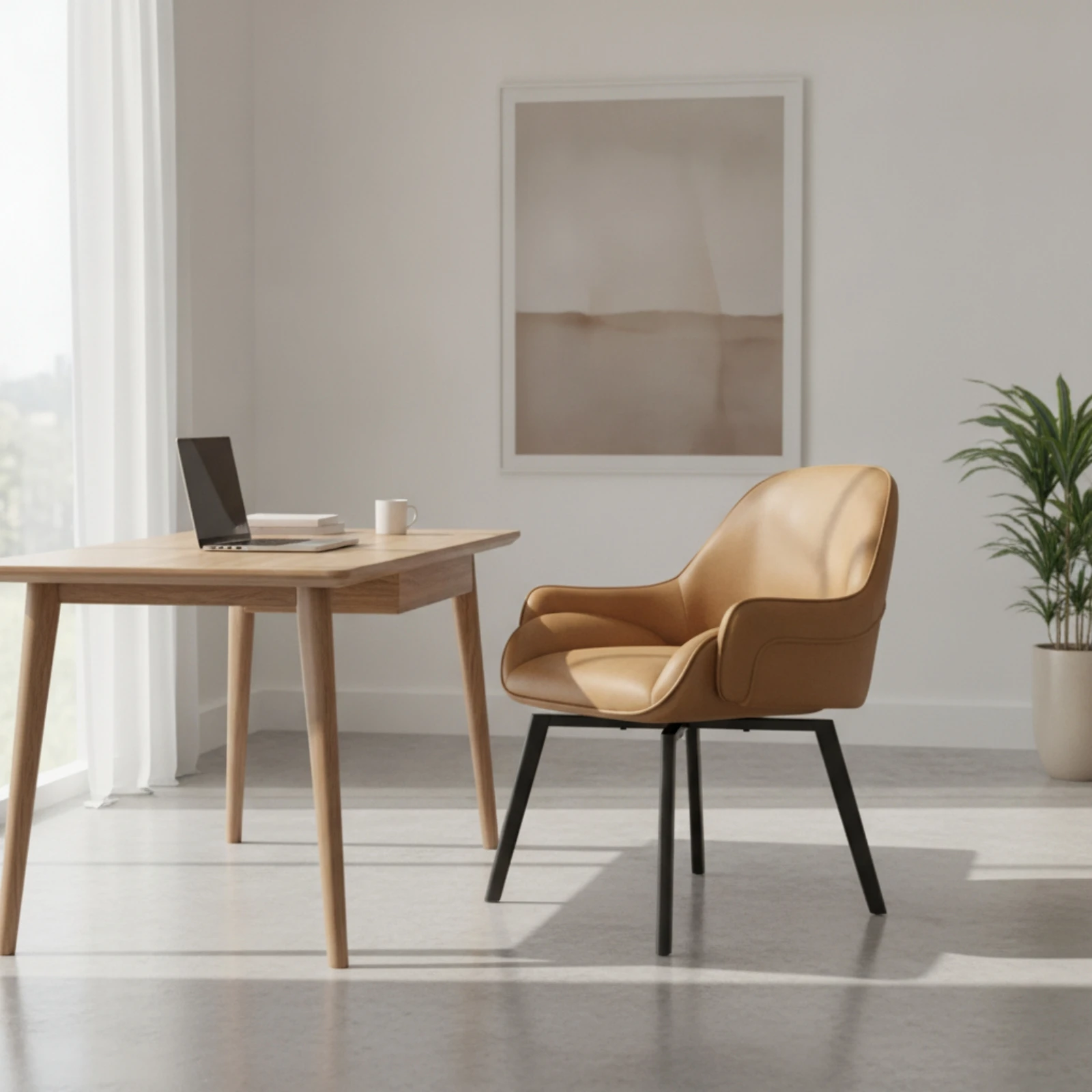 Swivel Dining Chair with Armrests Contemporary Swivel Dining Chair Armchair Comfortable Chairs Long-Lasting for Home Office