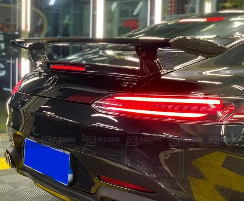 

CARBON FIBER REAR WING TRUNK LIP TAIL SPOILER FOR Mercedes-Benz AMG GT GTC GTS GTR Coupe 2015-2022 (With Light)