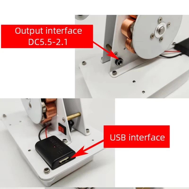 مولد كرنك اليد الطوارئ USB شحن واجهة USB المحمولة 12 فولت مولد الطاقة أدوات التدريس الكهرومغناطيسية الفيزياء