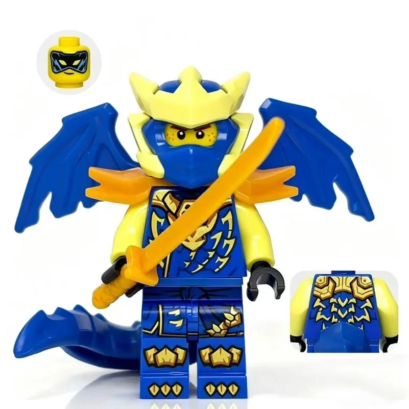 The new dragon form protagonist group third-party two-color injection mold building block human toy small ornament