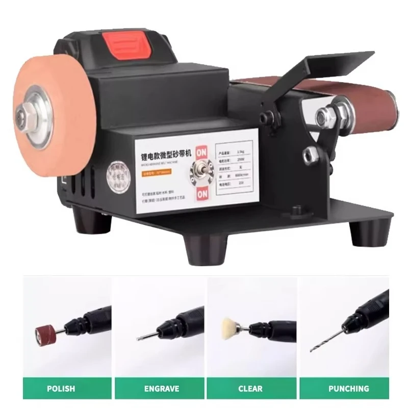Multifunctional Mini Electric Belt Sander DIY Polishing Grinding Machine 220V Belts Grinder Sharpener Cutter Knife Edges