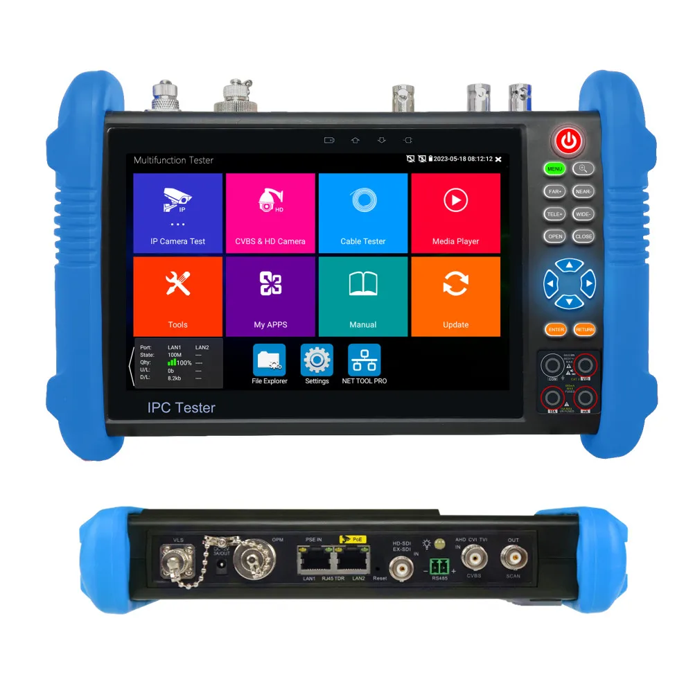 IPC9800 Pro CCTV Camera Tester 8K IPC Tester 7 inch Monitor 8MP AHD TVI Tester HDMI Video POE Tester Monitor PTZ IP camera Teste