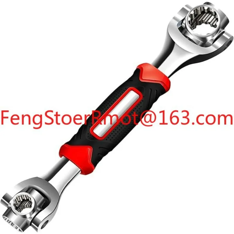 

52 1 Socket Stainless Steel Wrench 360 Degree Rotating Head Universal Rubber Handle Multi-Function Tool for Home Bicycle OEM Box