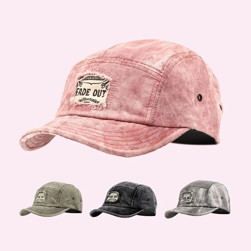 

New Spring Summer Arrival Washed Tie Dye American Retro Short Brim Workwear Caps Women Men Baseball Caps Casual Versatile Caps