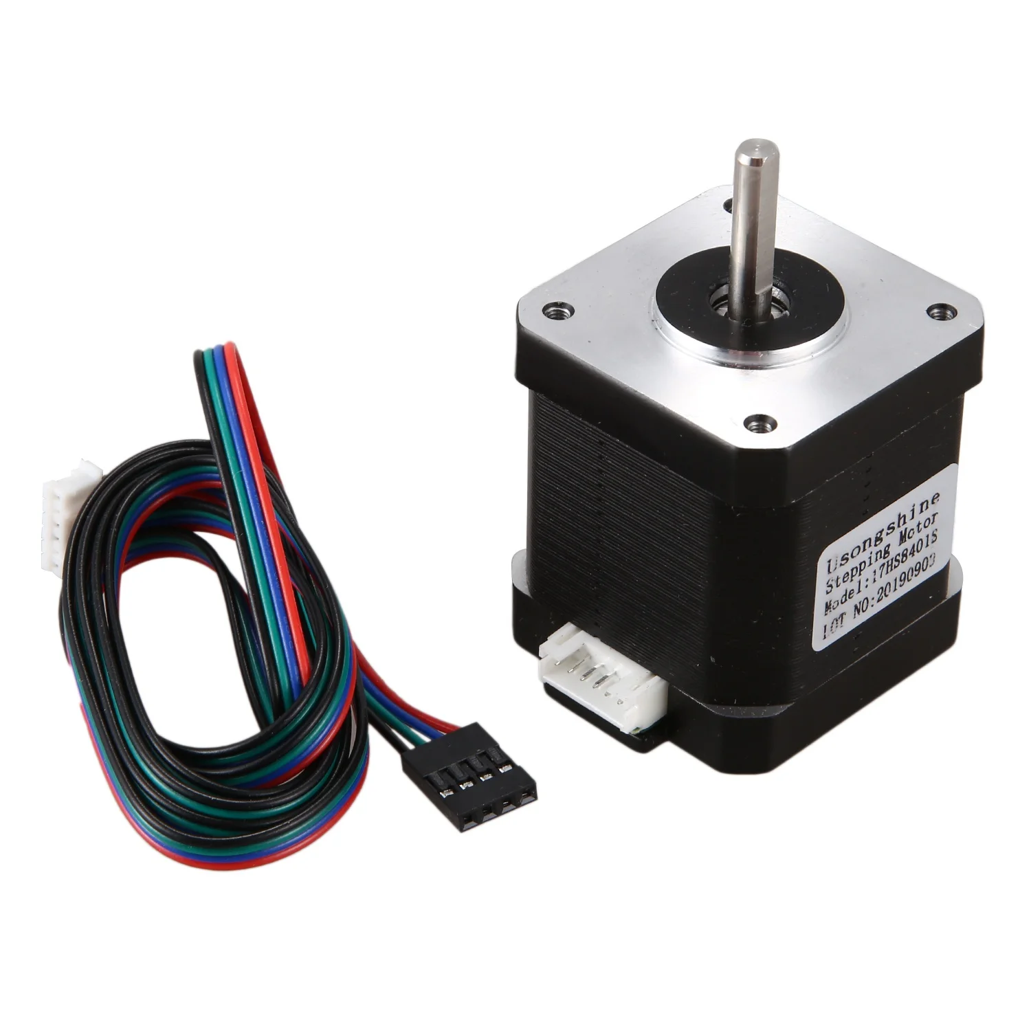 【Ship Within】1Pcs Nema 17 Stepper Motor 48Mm Nema17 Motor 42Bygh 2A 4-Lead ( 17Hs8401 ) Motor 1M Cable for 3D Printer Cnc Motor