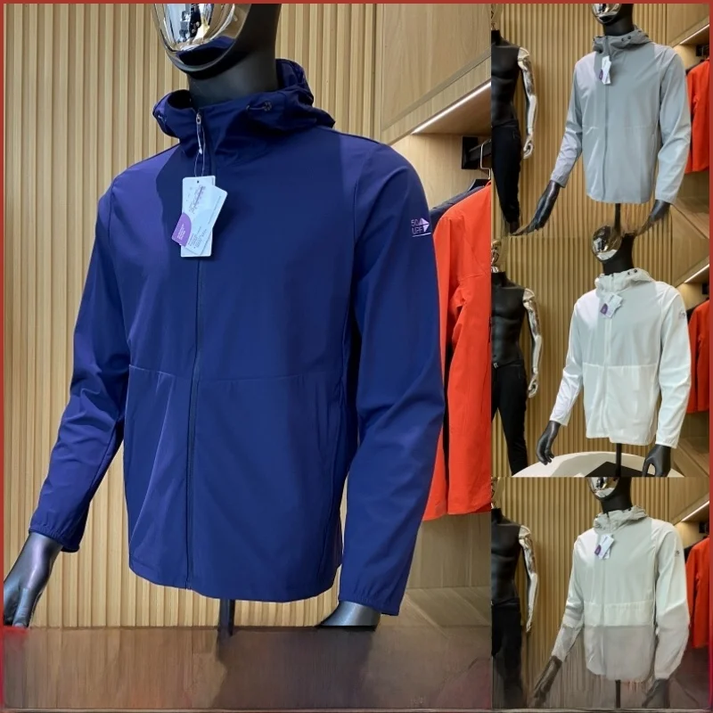 

Outdoor Men's Pure Color Sun Protection Clothing Breathable Fine Ice Sensation UPF50 Summer New Arrival Loose Fit Jaet