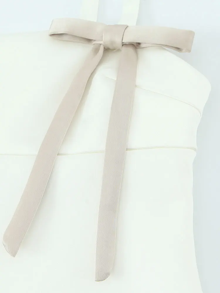 2025 Abito estivo sexy chic da donna Cami Abito da festa senza maniche con fiocco Abito elegante chic alla moda