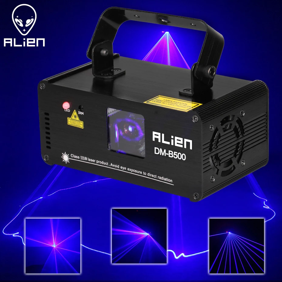 

ALIEN DMX512 500mW Blue DJ Laser Projector Scanner Stage Lighting Effect Disco Party Bar Home Xmas Remote Light Show Lights