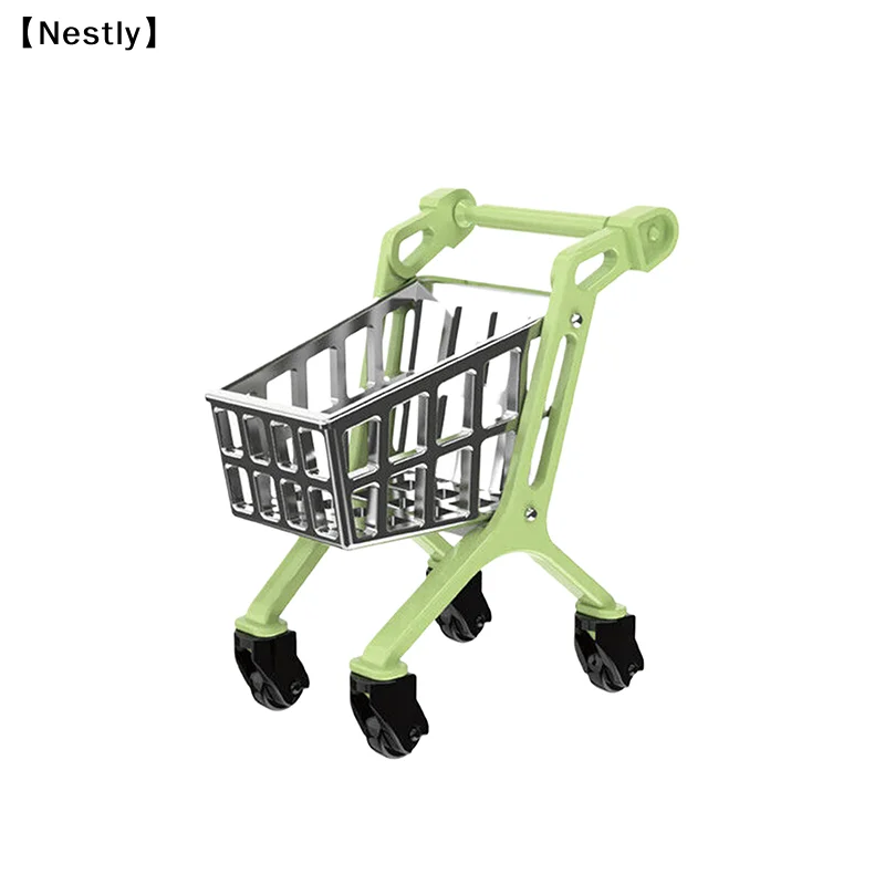 Miniature Trolley Supermarket Shopping Cart Desktop Ornament Kids Toys Gift 1:12 Hand Truck Dollhouse Accessories〔Nest〕