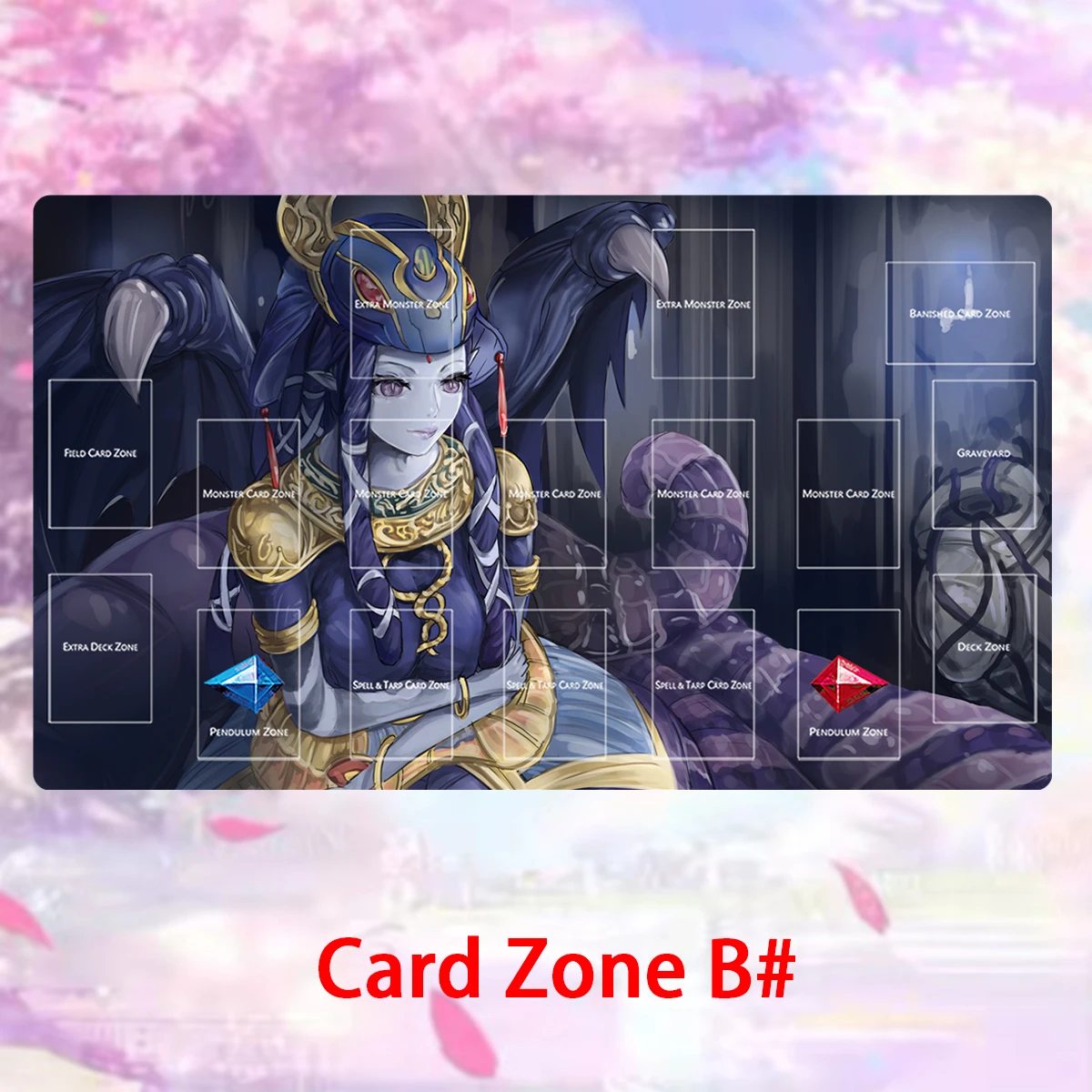 YuGiOh Reptilianne Melusine Playmat TCG CCG Board Game Trading Card Game Mat Anime Mouse Pad Custom Rubber Desk Mat Zones & Bag