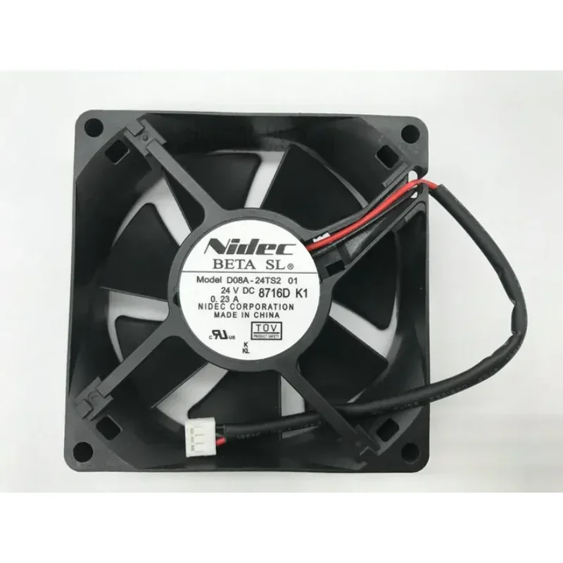 

Ltsf For Nidec D08A-24TS2 DC 24V 0.23A 80x80x25mm 2-Wire Server Cooling Fan8cm