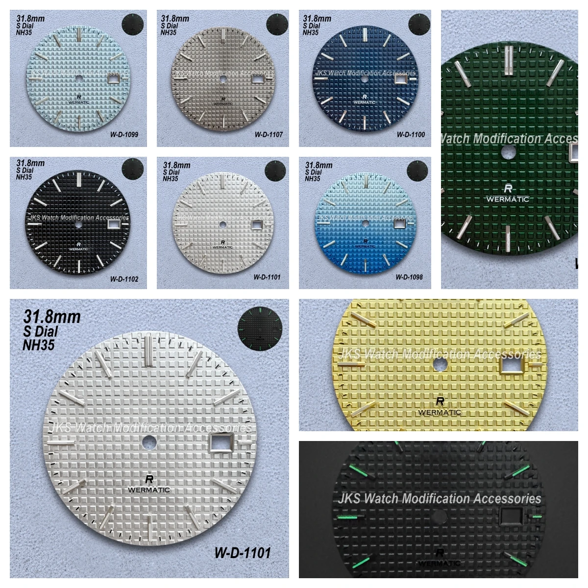 

31.8mm S Logo Oak Dial Fit NH35/NH36 Japanese Movement Green Luminous Watch Modification Accessories Fit 3/3.8/4 O'clock