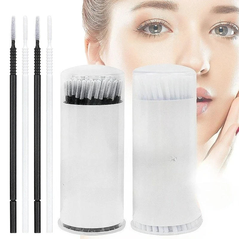 100 Pcs 일회용 나선형 마스카라 애플리케이터 속눈썹 브러쉬 속눈썹 연장 메이크업 도구 브러쉬 핸들 마이크로 브러쉬