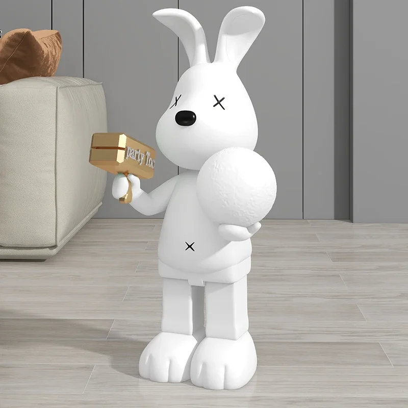 Luxury Living Room Decoration Large Resin Crafts Nordic Art Home Decor Party Rabbit Statue Sculpture Home Accessories Floor Lamp