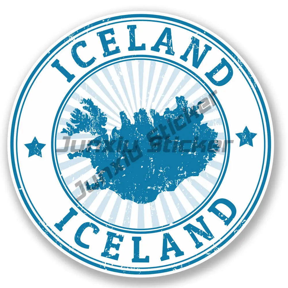 

Iceland Vinyl Sticker iPad Laptop Car Luggage Travel Tag Flag Reflective-silver Creative Refit Decoration Stickers
