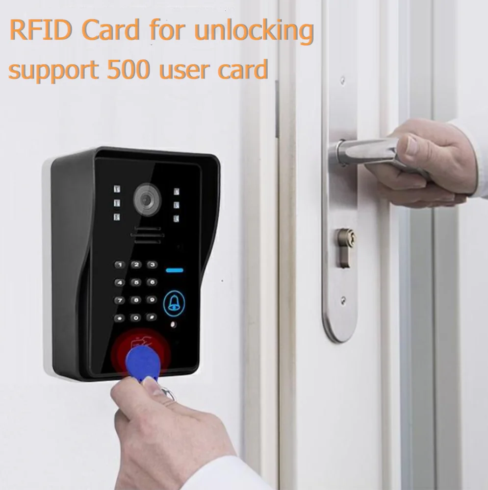 video intercom for home video door phone system RFID password unlock 1000TVL doorbell camera door access control for apartment