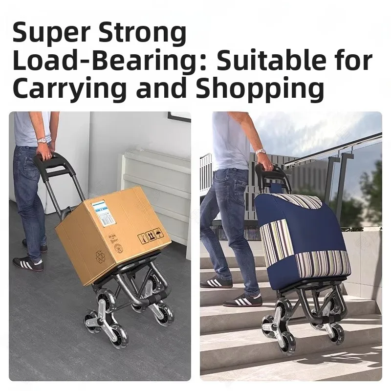 金属製ショッピングカート階段昇降用手引き棒家庭用ミニプッシュカート荷物車プルバーカート頑丈で耐久性のある