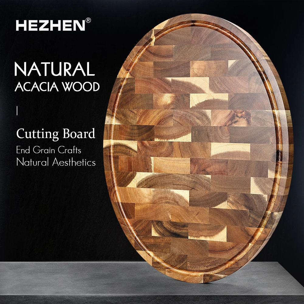 HEZHEN Cutting Board Kitchen Accessories Premium Acacia Wood Splicing Chopping Board Drain Water And Damp-proof Kitchen Tools