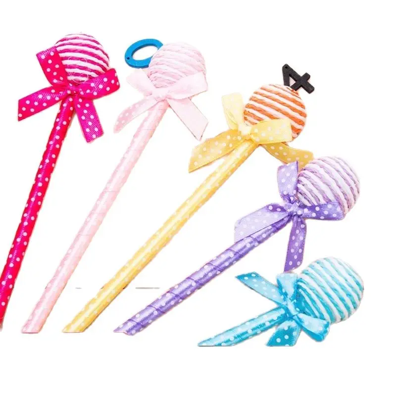 24 PCS Student Prizes New Fancy Stationery Small Gifts Creative Ballpoint Pen Lollipop Pen Wave Plate Sugar Pen