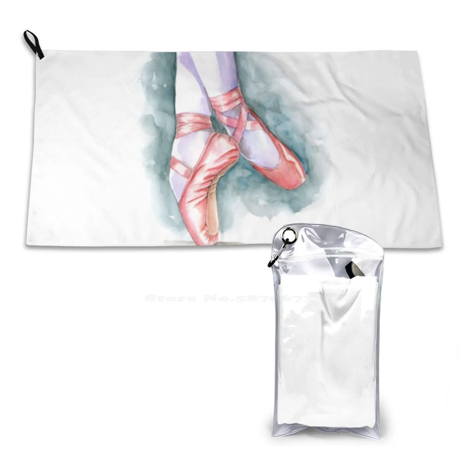 

Ballet Shoes Soft Towel Quick Dry Beach Towel Ballet Shoes Bale Delicate Ballet Sneakers Music Girlfriend Watercolor Tattoo