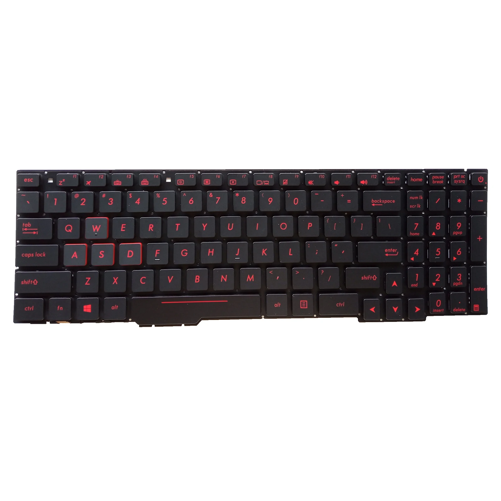 US Laptop Keyboard for ASUS ROG Strix GL753VW 0kn1-0b5us11 GL753VE GL553VD GL553VE GL753VD no pointer with backlight RED