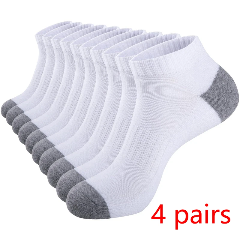 

4Pairs Men's Breathable Ankle Socks, Classic Colorblock Socks, Durable Casual Socks for Daily Commute