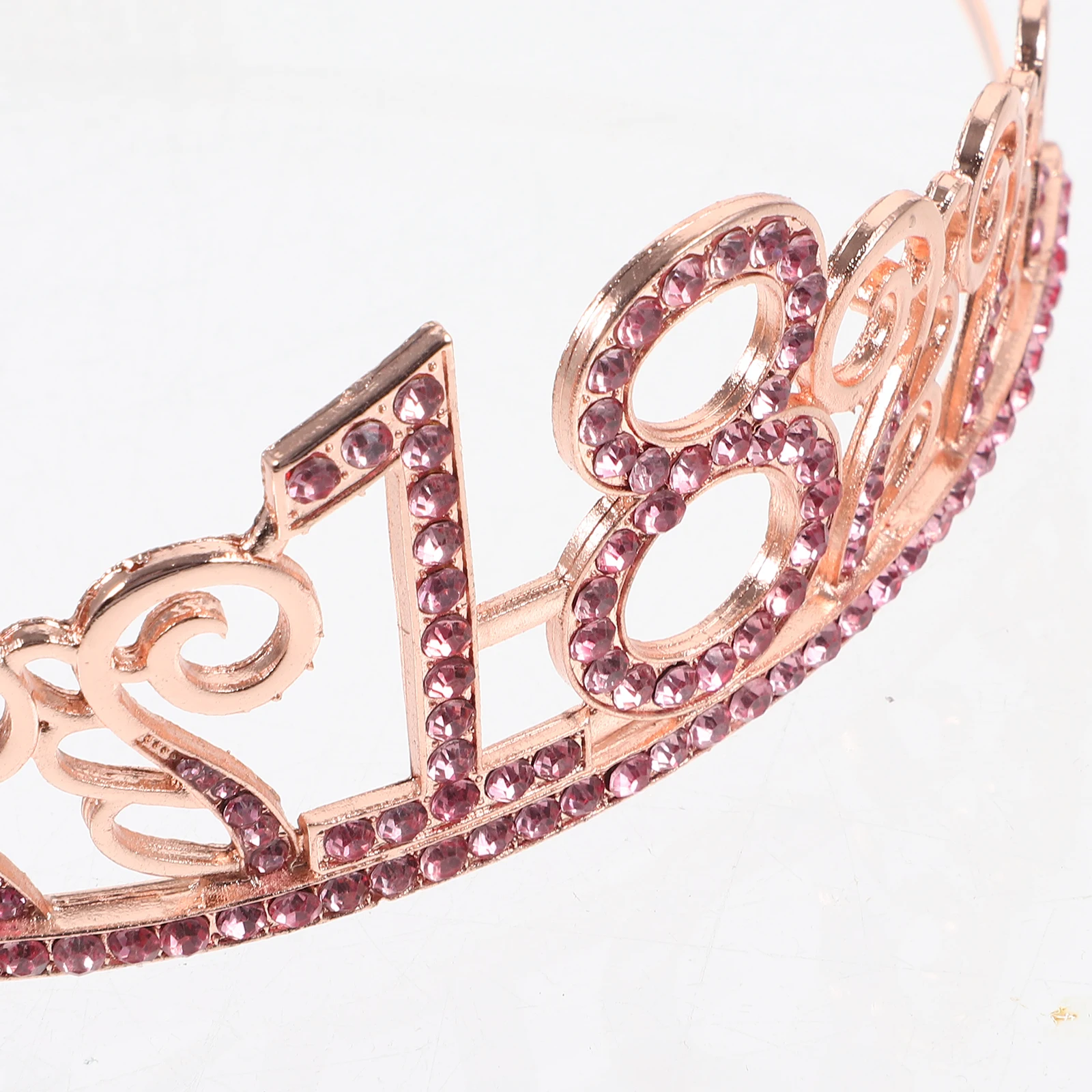 

Birthday Tiara Crown Hair Comb Crystal Rhinestone Queen Crown Dance Party Headband Alloy Wavy Design Red Rhinestones 18Th