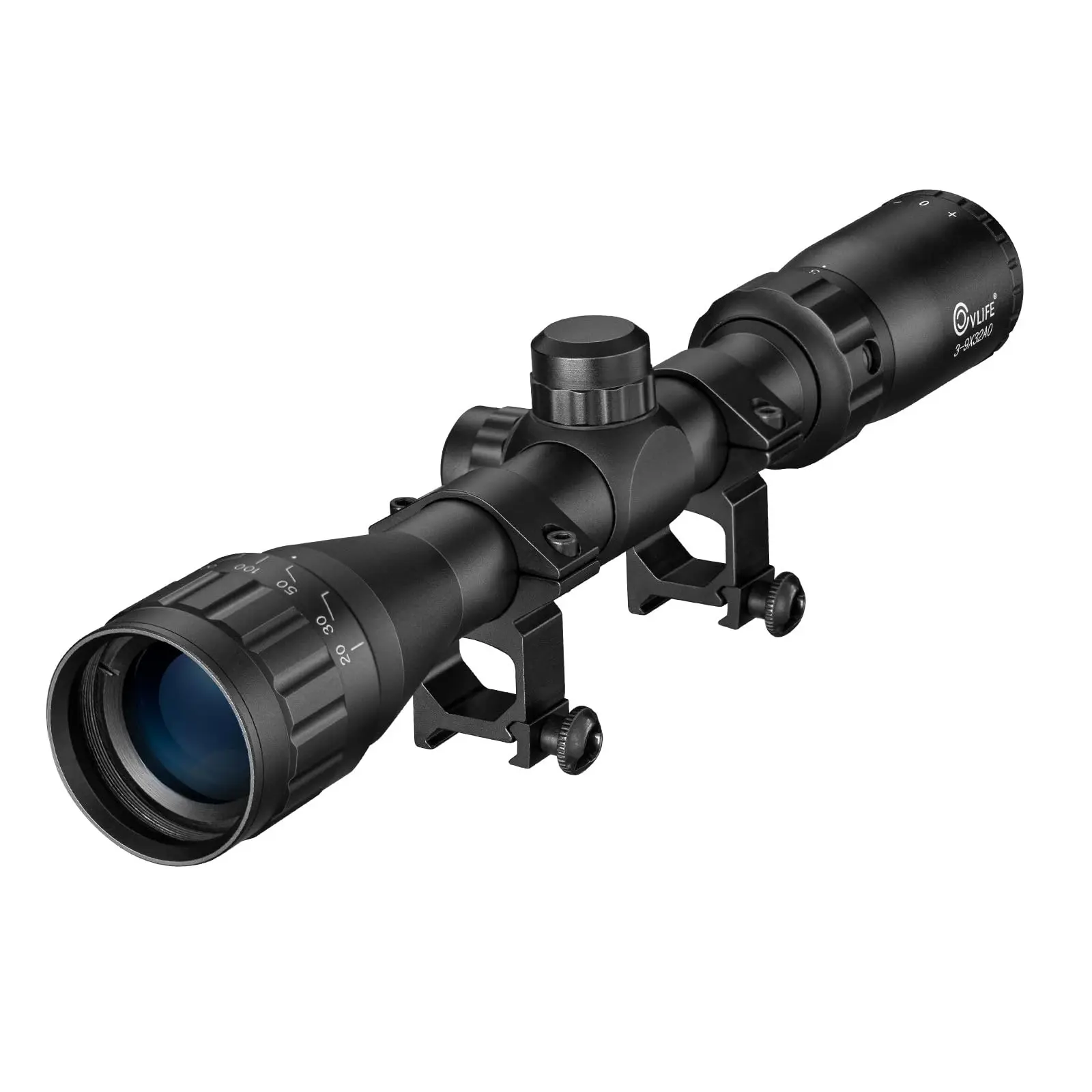 Rifle Scope 3-9x32 AO For Hunting 22 Scope with Crosshair Reticle and Free Mount Aluminum Fully Multi-coated Blue Lens