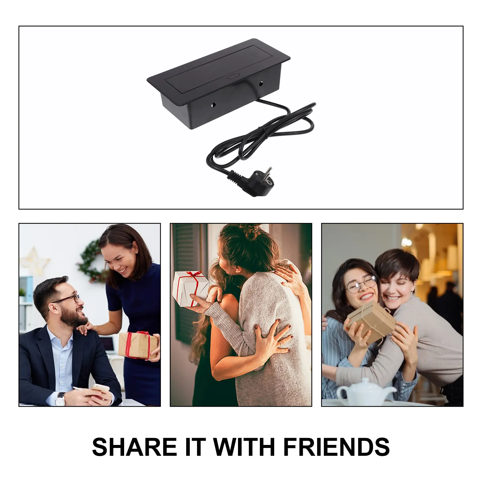 1Pcs Desktop Socket Efficient Zinc Alloy Charging Socket Durable Safe Power Outlet Multi-Purpose for Smartphone Tablet