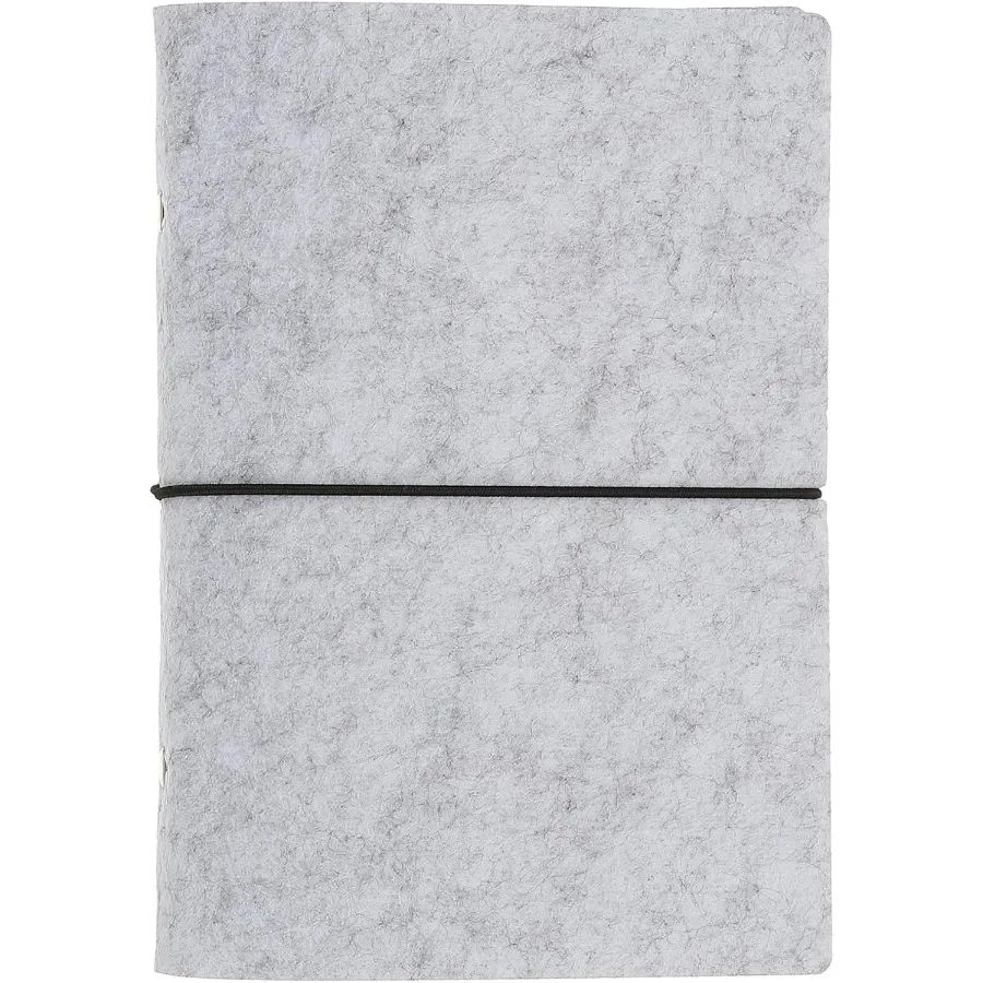 

Фетровая папка формата А6, 6-кольцевая мягкая обложка, многоразовая папка для ноутбука со шнуром для наполнителя бумаги, аксессуары для дневника бюджета, Light Gra