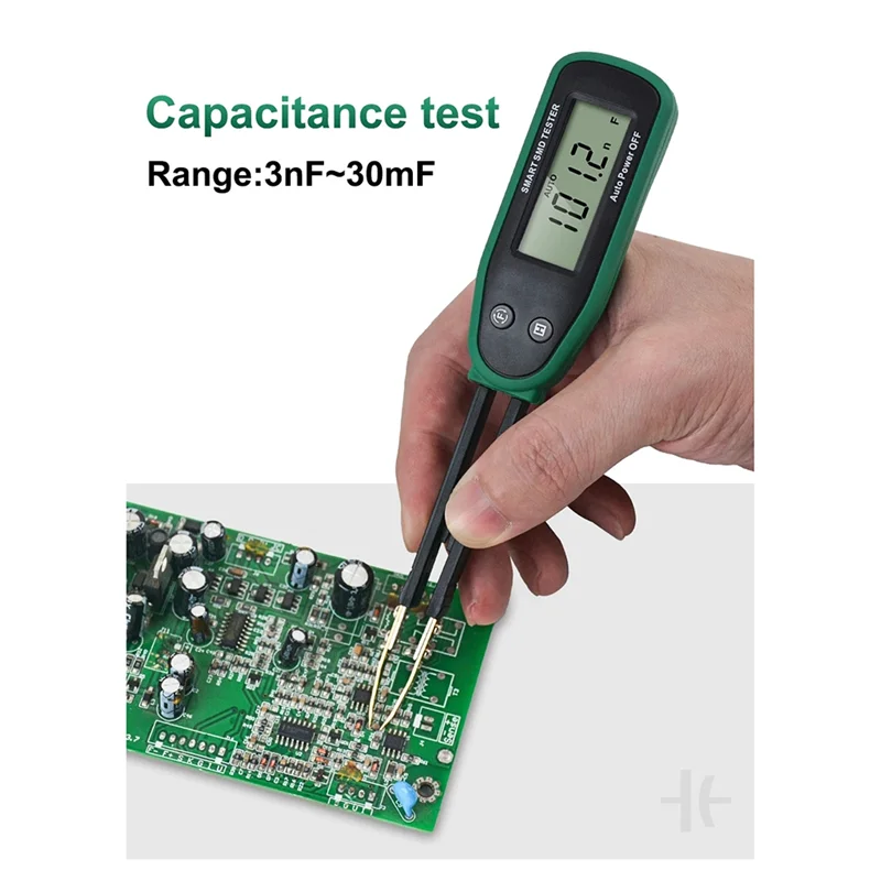 A60F-Smart SMD Tester Multimeter Auto Range Capacitance Resistance Diode Capacitor Rotable Tweezer LCD Display