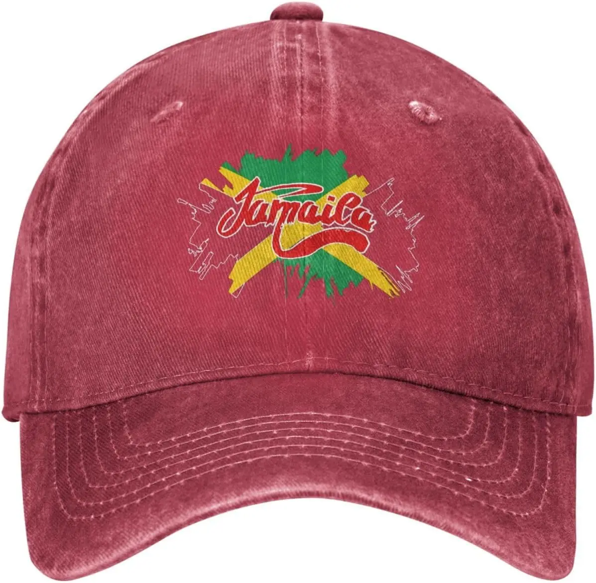 Jamaica-Map-Flag-Baseball-Cap-Washed-Cotton-Adjustable-Dad-Hat-Sun-Protection-Casual
