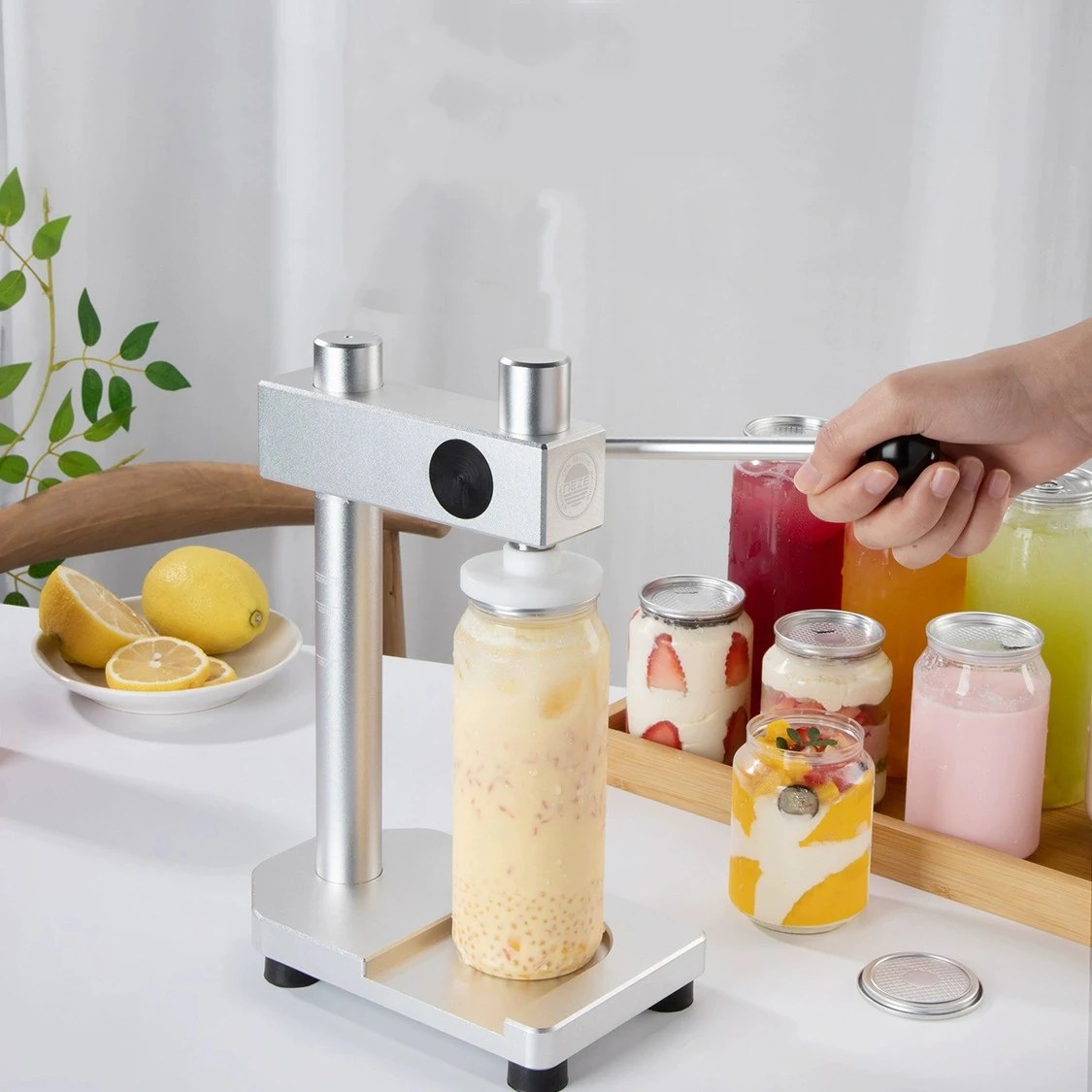 상업용 병 실러 수동 캔 씰링 기계 PET 식품 음료 소다 포장기 일회용 캔 100pcs 병