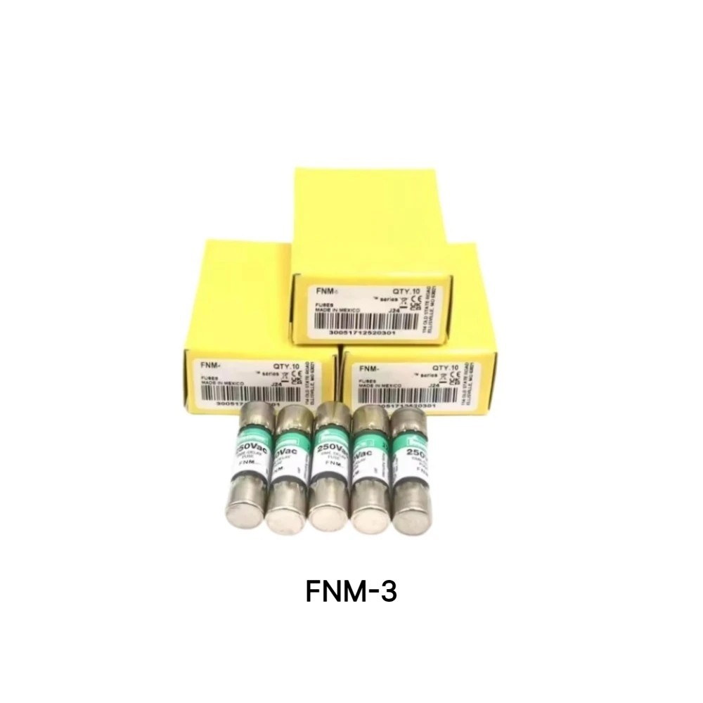 FNM-3 Time Delay Cartridge Fuse 3A 250VAC Circuit Protection 【10-Pack】 OEM