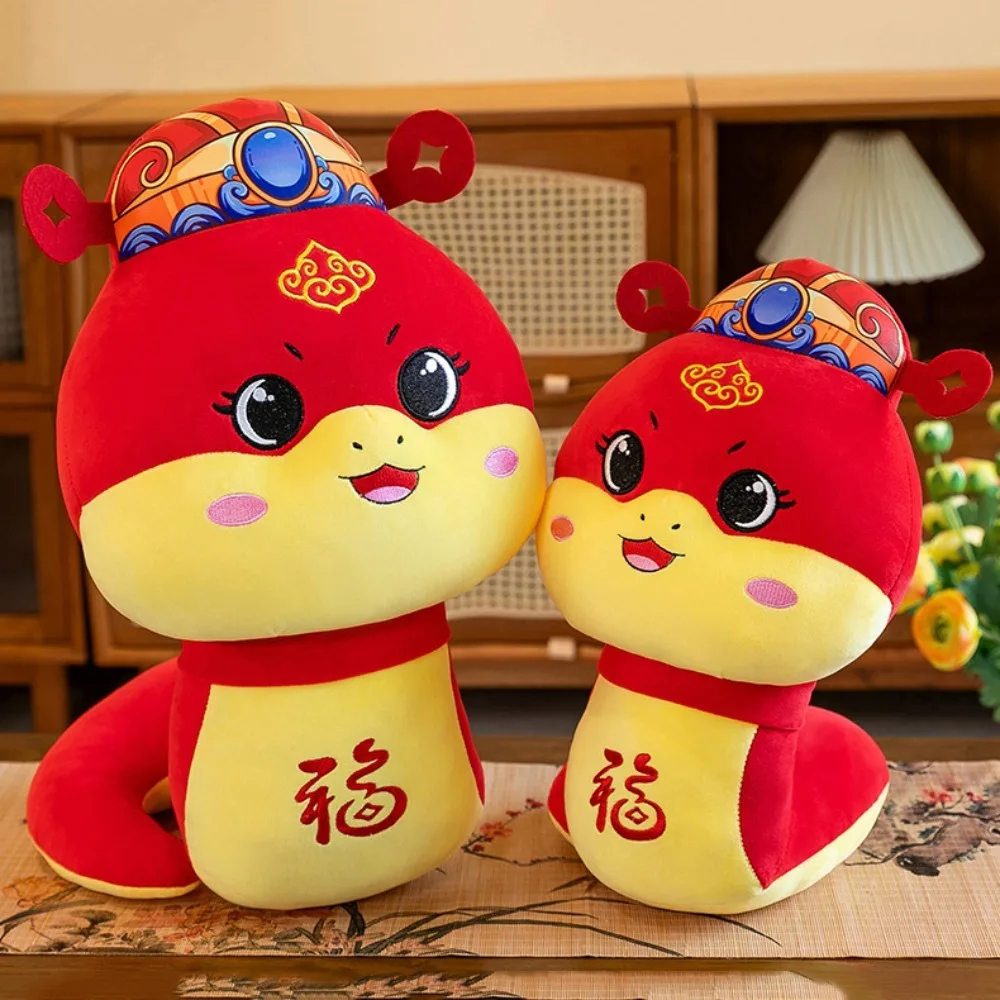 

Big Eyes Snake Year Plush Toy The God of Wealth Good Luck Wealth Snake Year Mascot Toy Cartoon PP Cotton