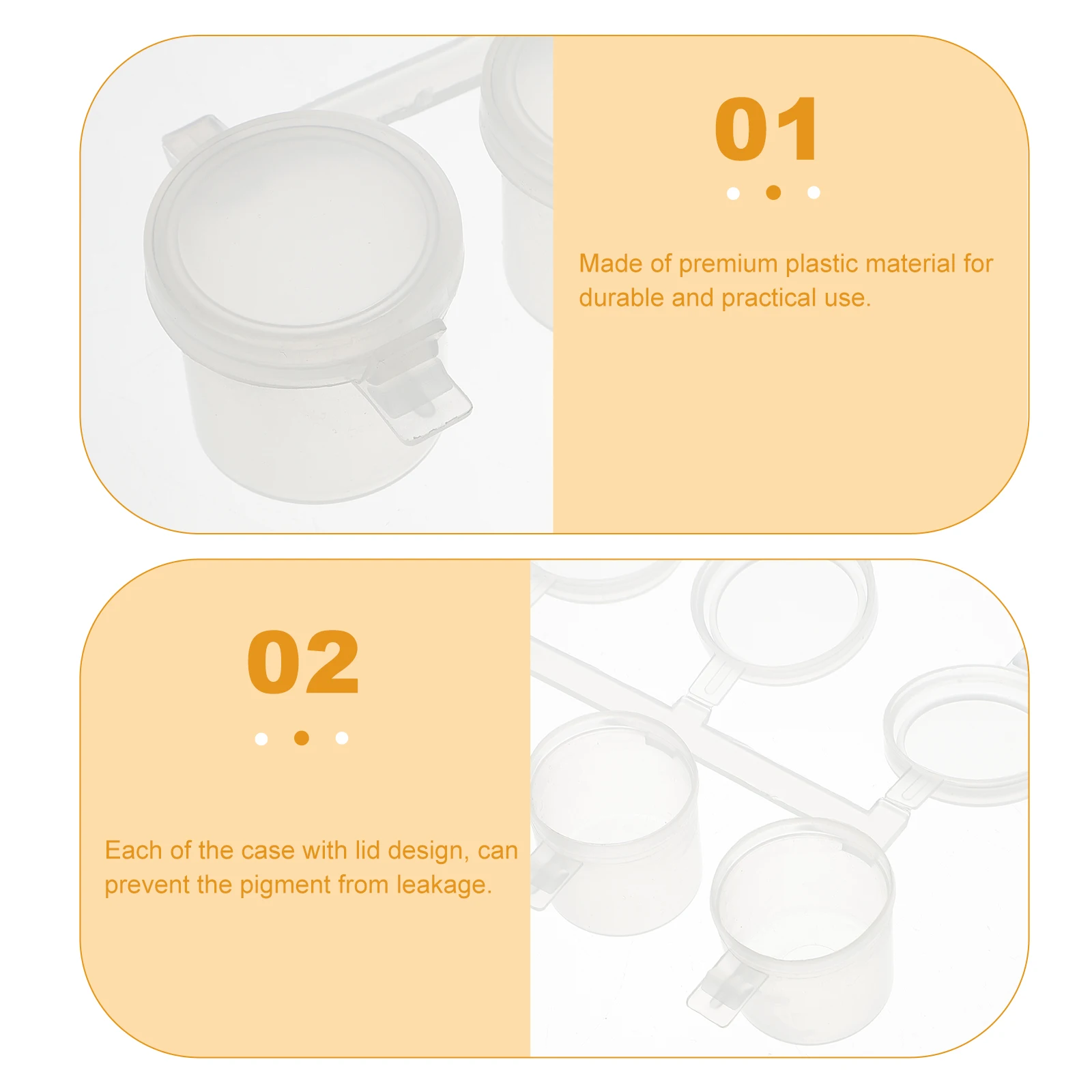 40pcs Paint Box Empty Pots Strips Travel Accessories Small Plastic Mini Storage Containers Clear with Lids Child