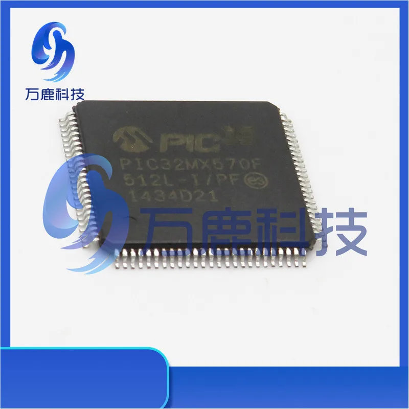 Pic32Mx570F512L-I/Pf 32 Bit Mcu, 512Kb Flash, 64Kb Ram, 50 Mhz, 100 Pin, Usb, Can, 3 Comp, Ctmu, Rtcc Tqfp-100