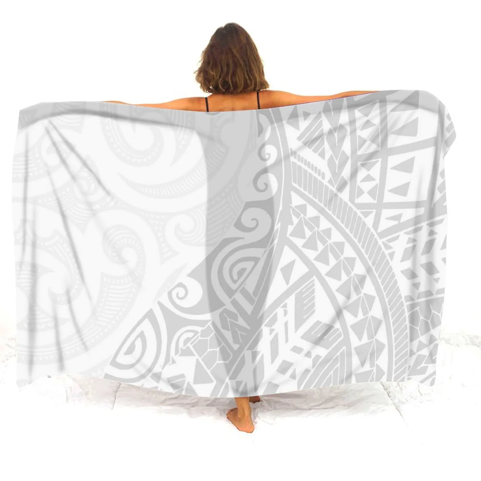 Pacific Island Senhoras Verão Sarong Personalizado Leve Tecido Confortável Padrão Personalizado Design Polinésia Impressão Tradicional