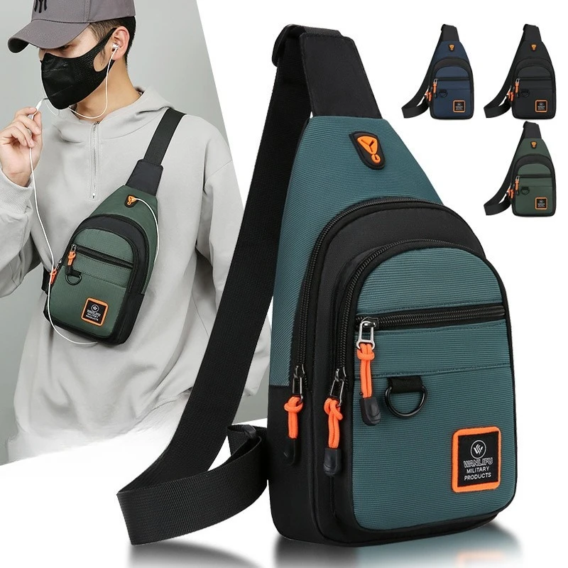

Stylish Casual Men's Waist Packs Male Chest Bag Fashion Men's Chest Bag Handbag Lightweight Oxford Fabric Crossbody Shoulder Bag