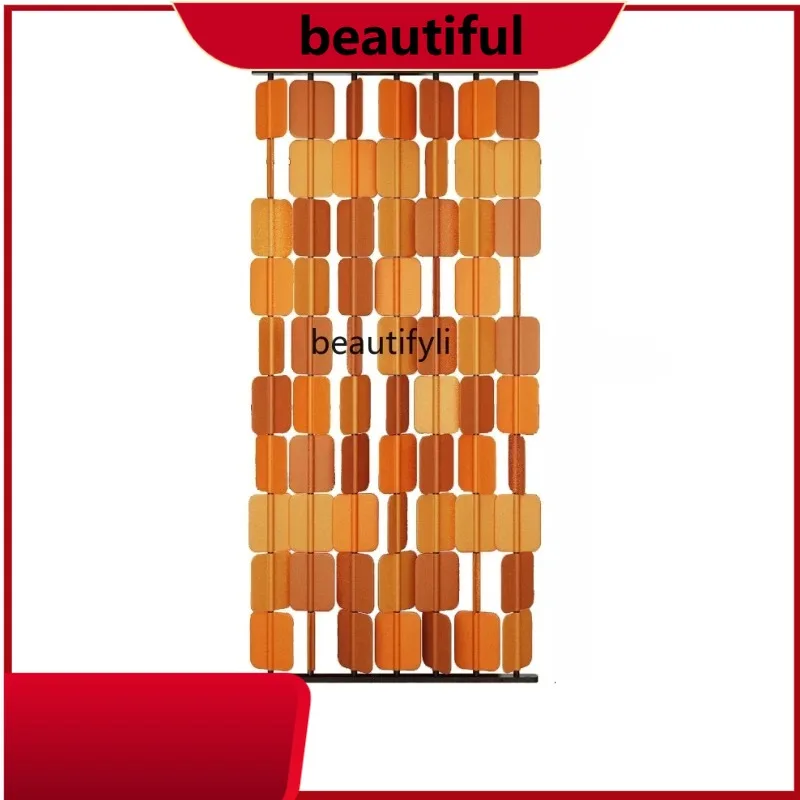 Light Luxury Blade Moving Rotating Screen Decorating Aisle Saddle Leather Partition Modern Nordic Wool Felt Office H