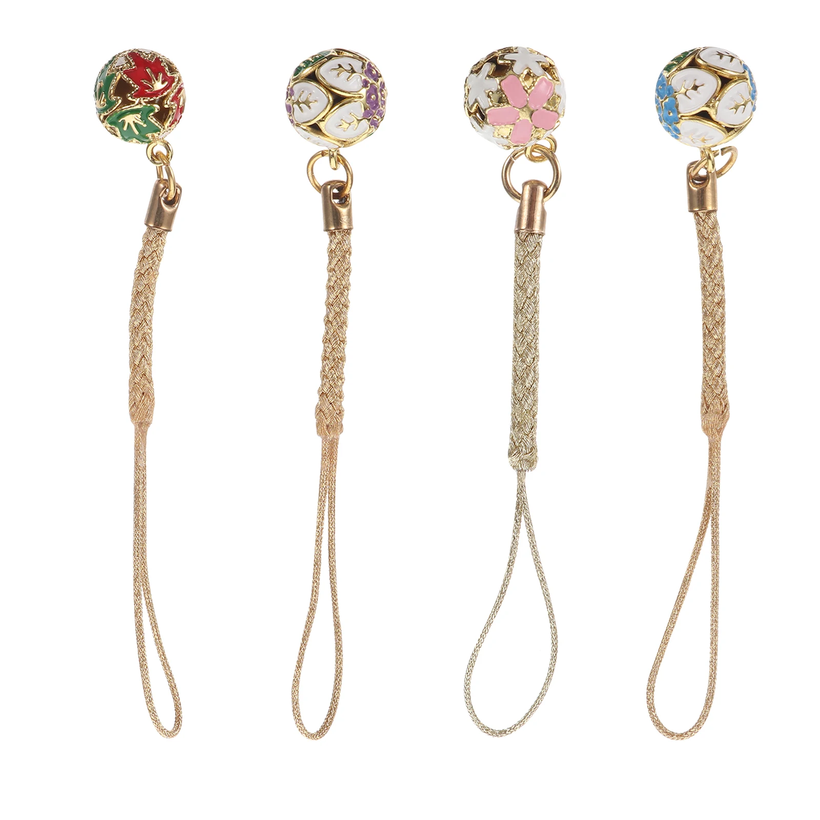 

4 pcs Mobile Phone Rope Jewelry Bag Pendants Handmade Jingle Bells Copper Tinkle Christmas Toys Pets DIY Accessories Bell